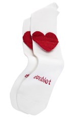 Doublet Red heart heel white socks 219658